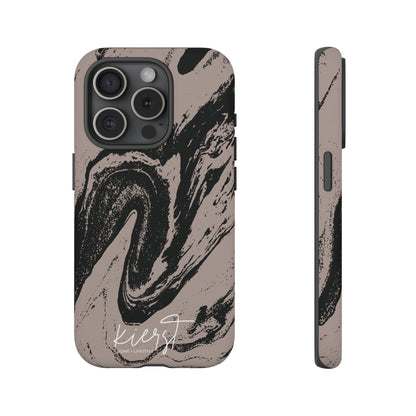 Taupe and Black Marble iPhone Case