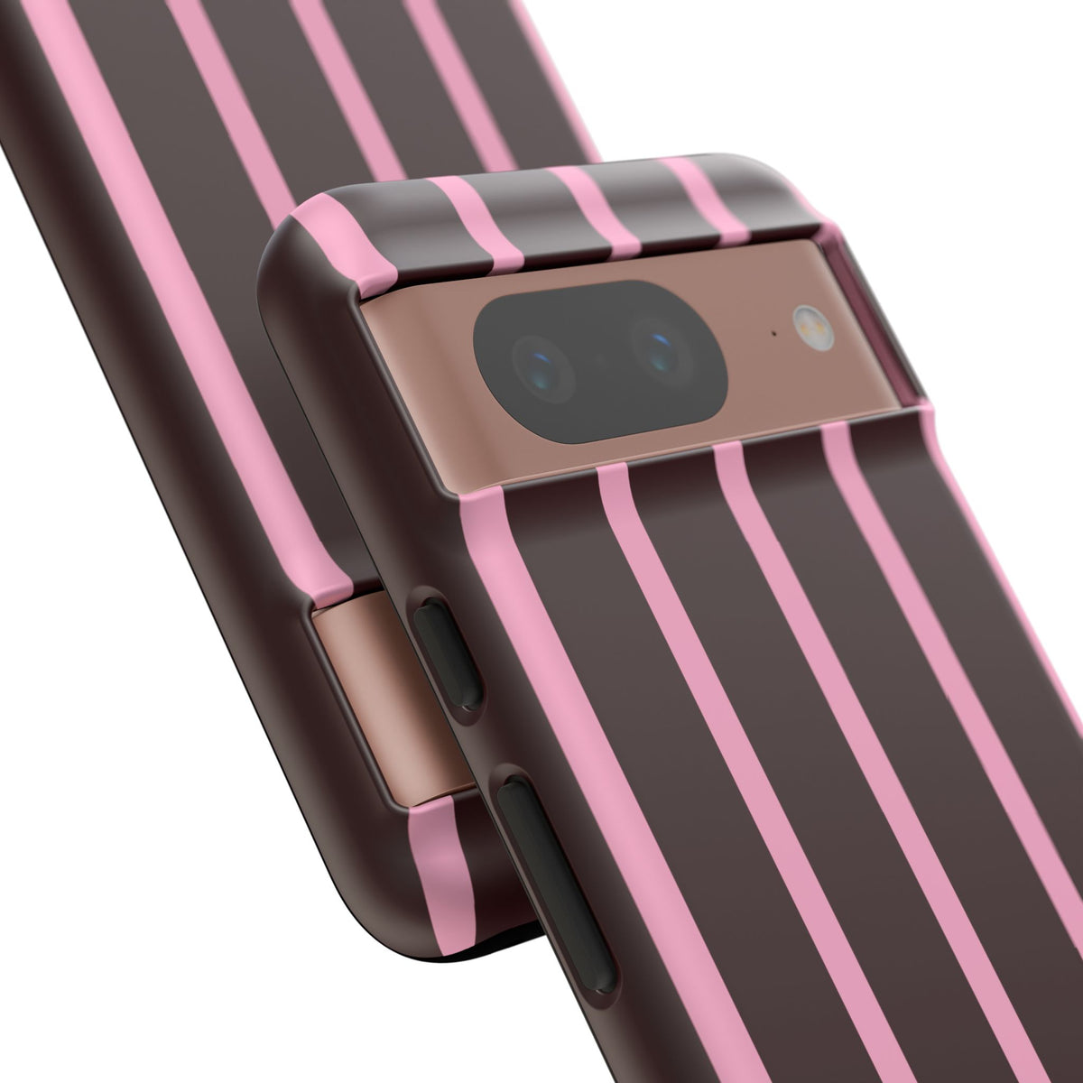 Signature Velvet Noir + Pink Stripes Google Pixel Phone Case