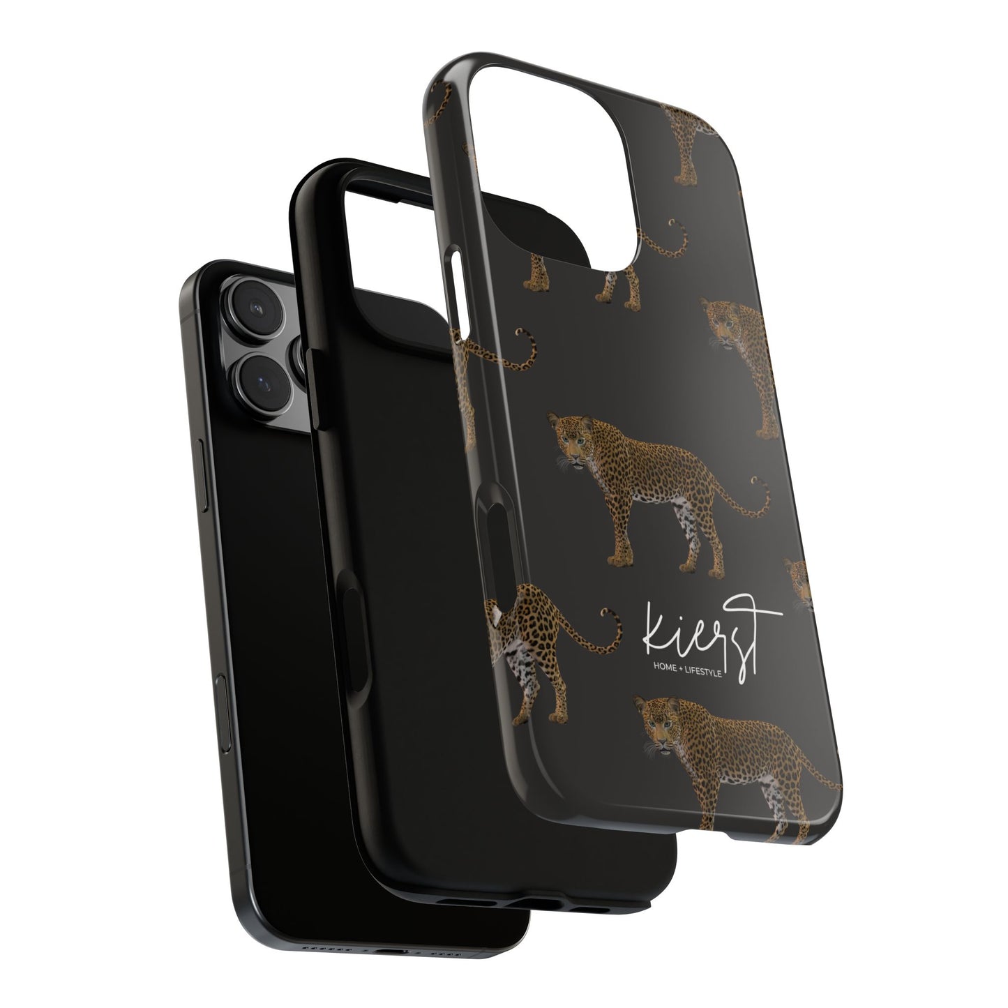 Leopards on Charcoal iPhone Case
