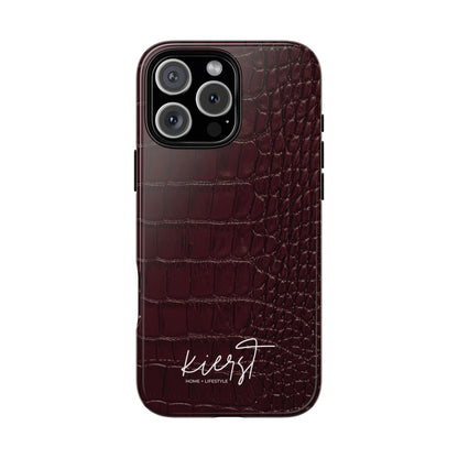 Signature Velvet Noir Crocodile Print iPhone Case