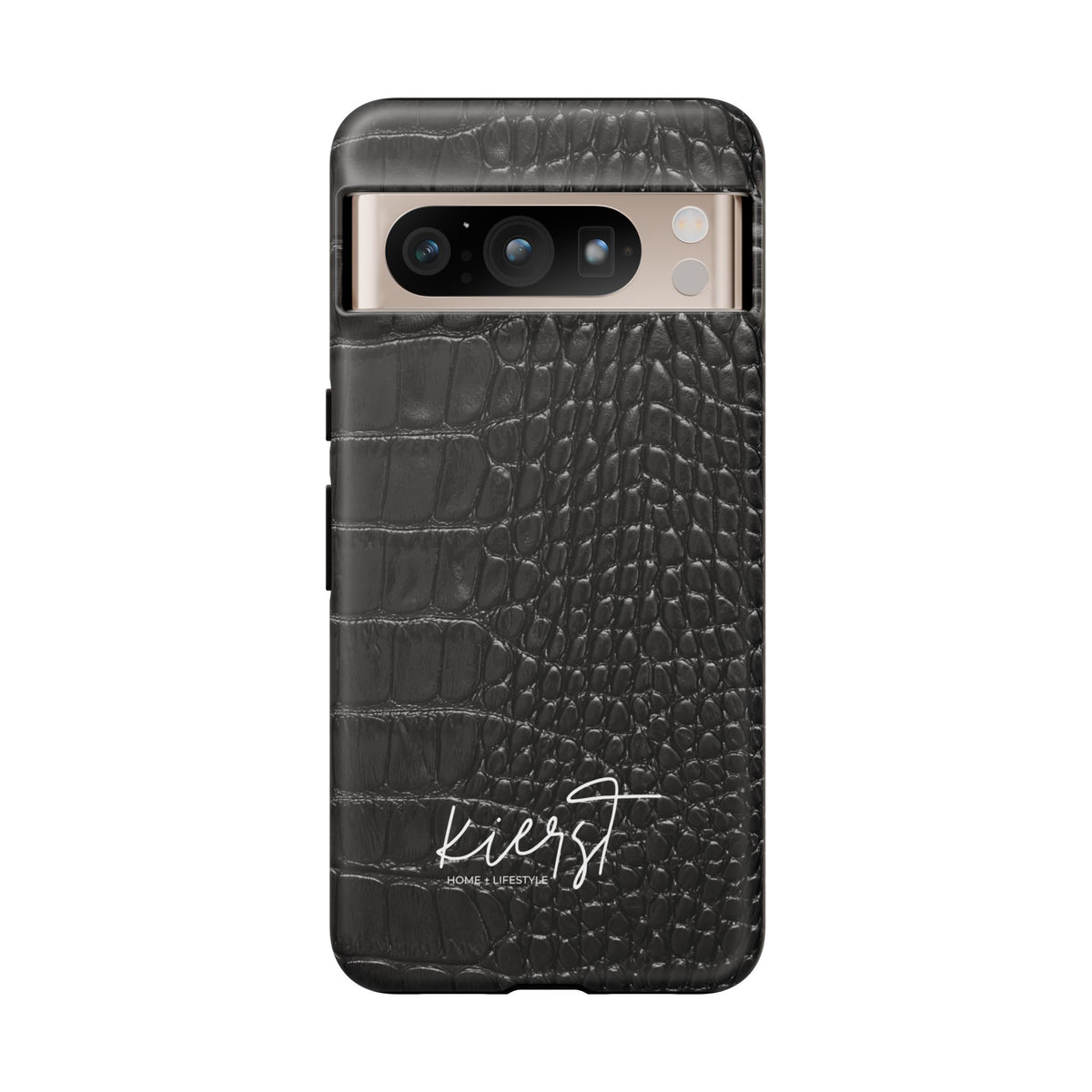Black Crocodile Print Google Pixel Phone Case