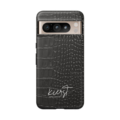 Black Crocodile Print Google Pixel Phone Case