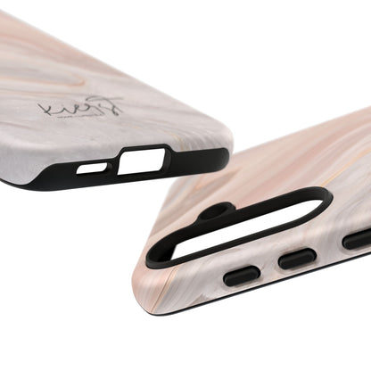 Blush Swirl Marble Samsung Galaxy Phone Case | Subtle Design, Timeless Tone