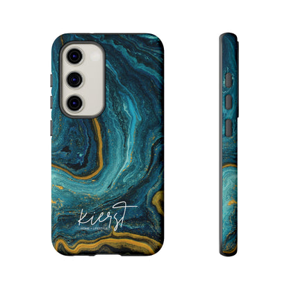 Gold & Teal Marble Samsung Galaxy Case | Swirled Depth Meets Everyday Edge