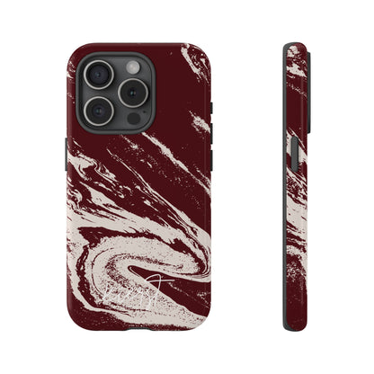 Cream Marble on Signature Velvet Noir iPhone Case