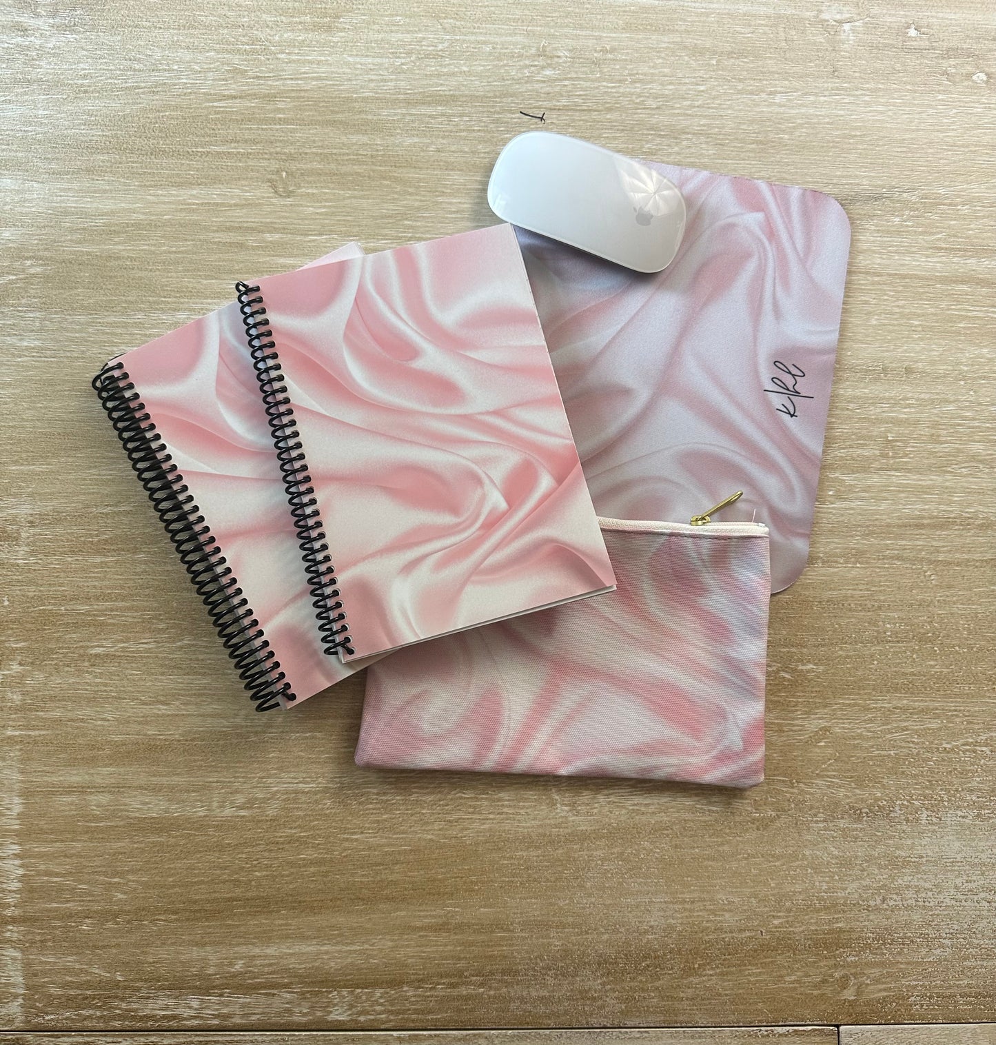 Pink Silk Print Mouse Pad