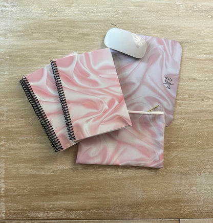 Pink Silk Print Mouse Pad