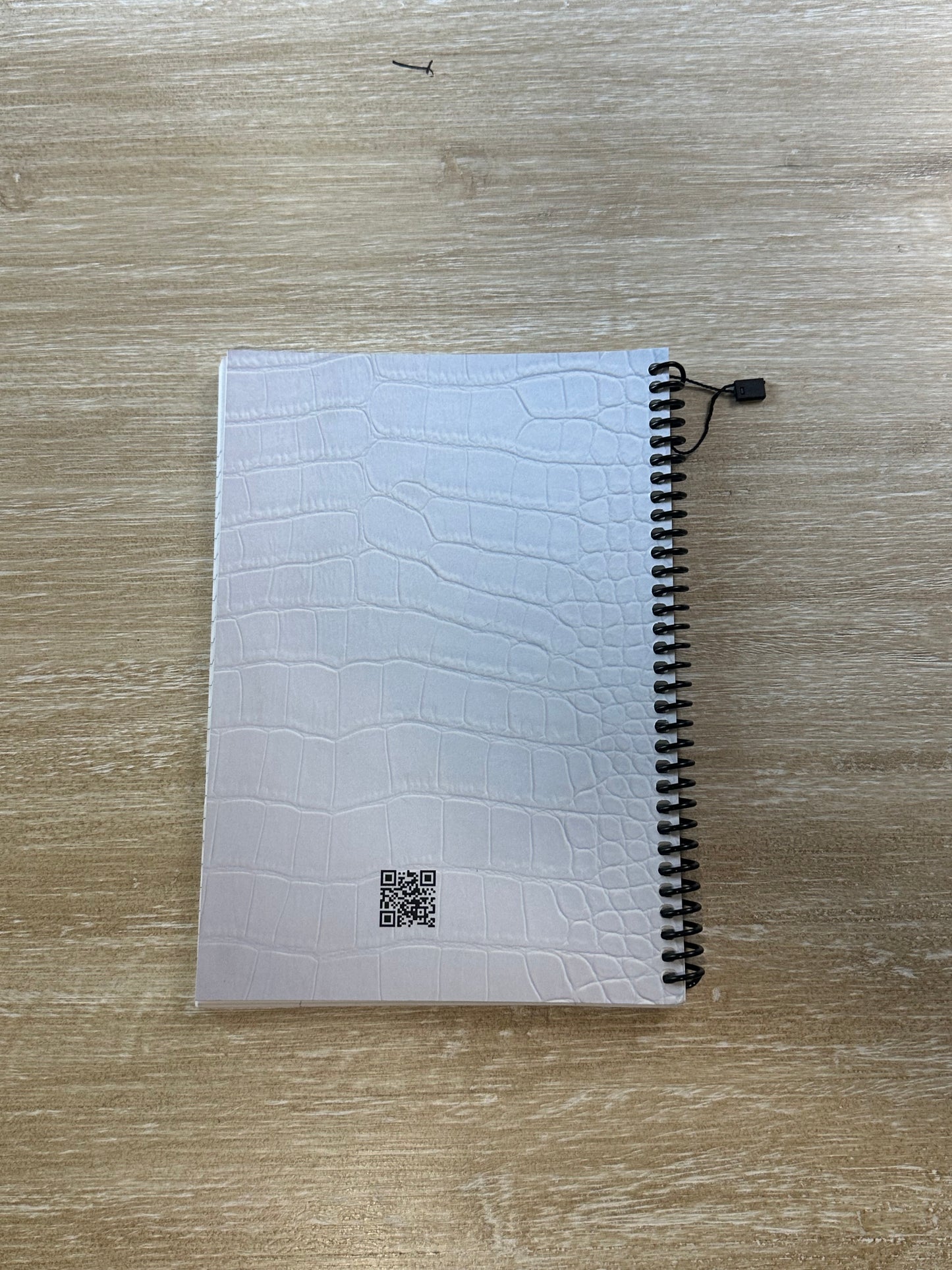White Crocodile Print Notebook