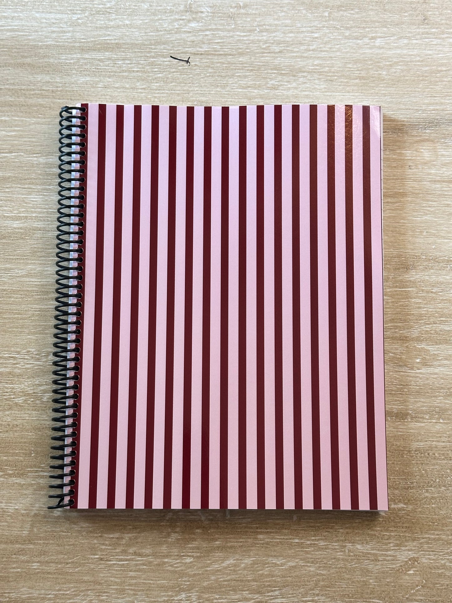 Pink + Red Striped Notebook