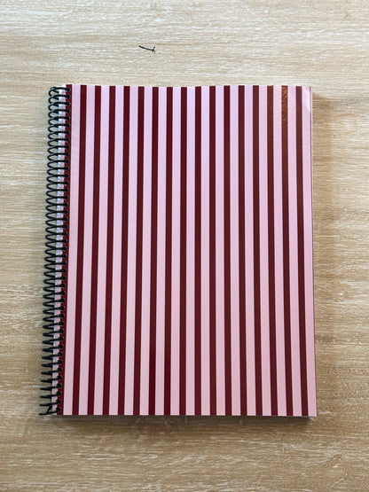 Pink + Red Striped Notebook