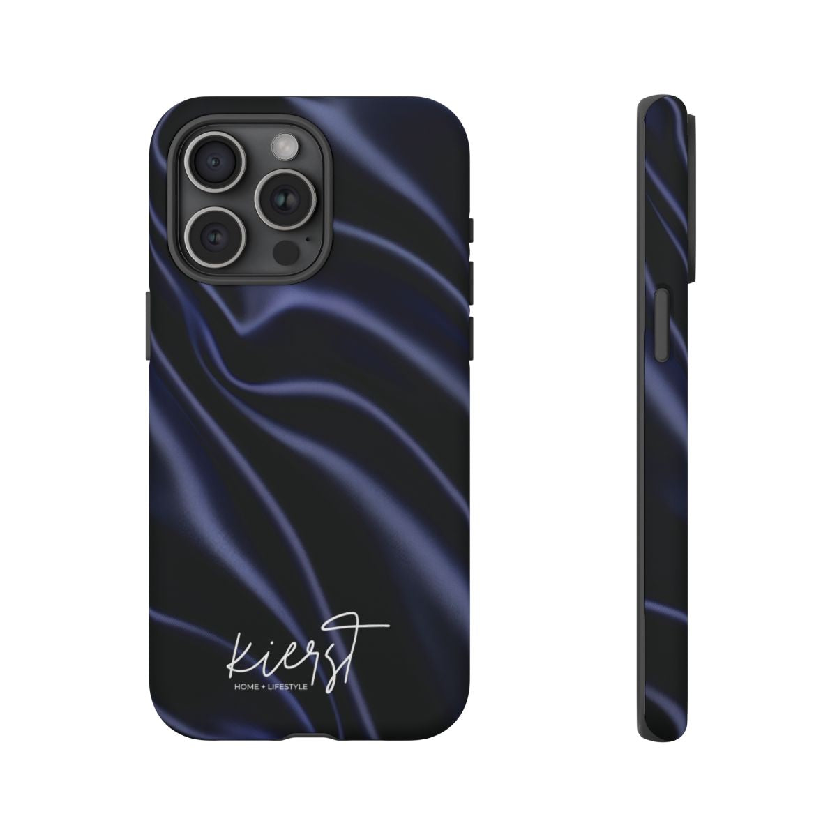 Navy Silk Print iPhone Case
