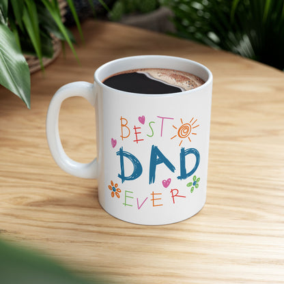 Best Dad Ever Mug – Doodle Style Gift from Kids