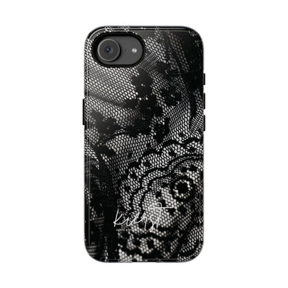Black + White Lace Print iPhone Case