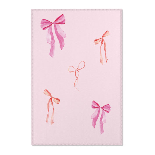 Bow Pastel Pink Area Rug