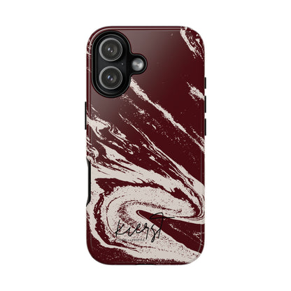 Cream Marble on Signature Velvet Noir iPhone Case