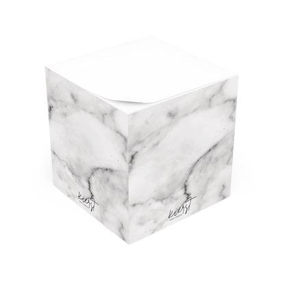 Lived-In Grey and White Marble Note Cube | Timeless Minimalism