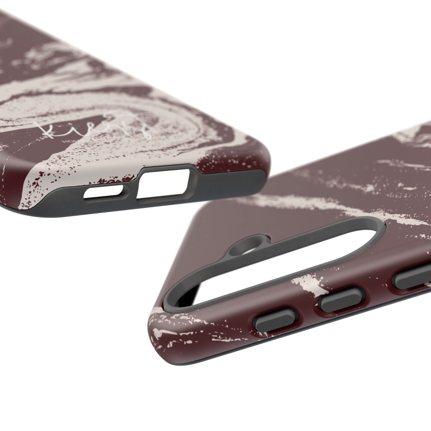 Cream Marble on Signature Velvet Noir Samsung Galaxy Phone Case
