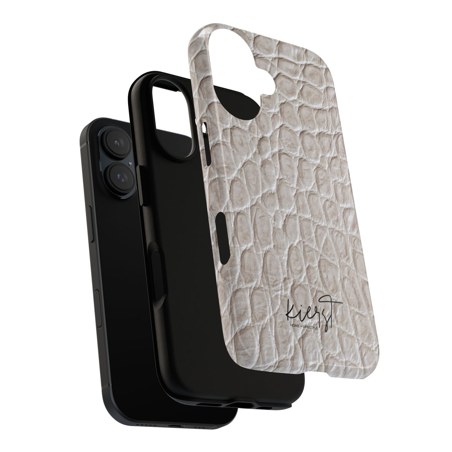 Cream Reptile Print iPhone Case
