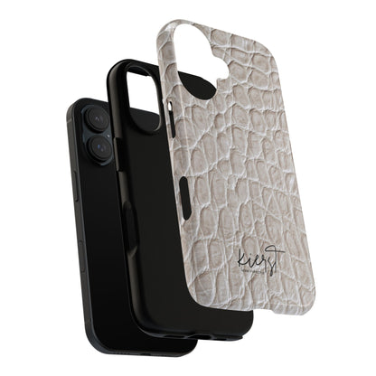 Cream Reptile Print iPhone Case