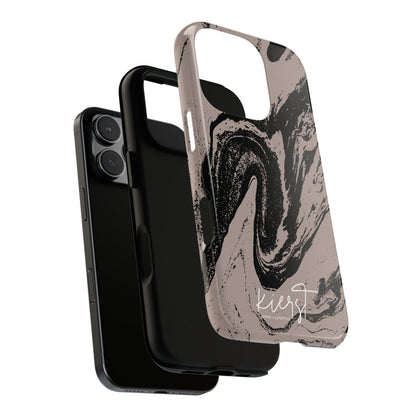 Taupe and Black Marble iPhone Case