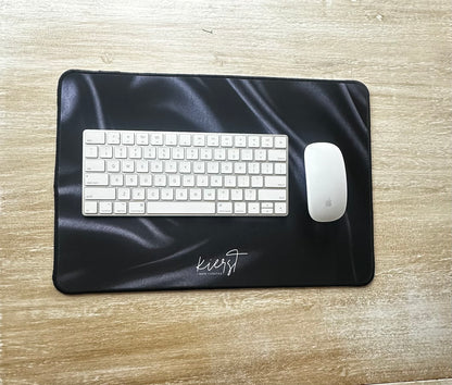 Black Silk Print Desk Mat