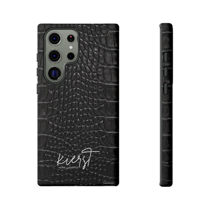 Black Alligator Print Samsung Galaxy Phone Case
