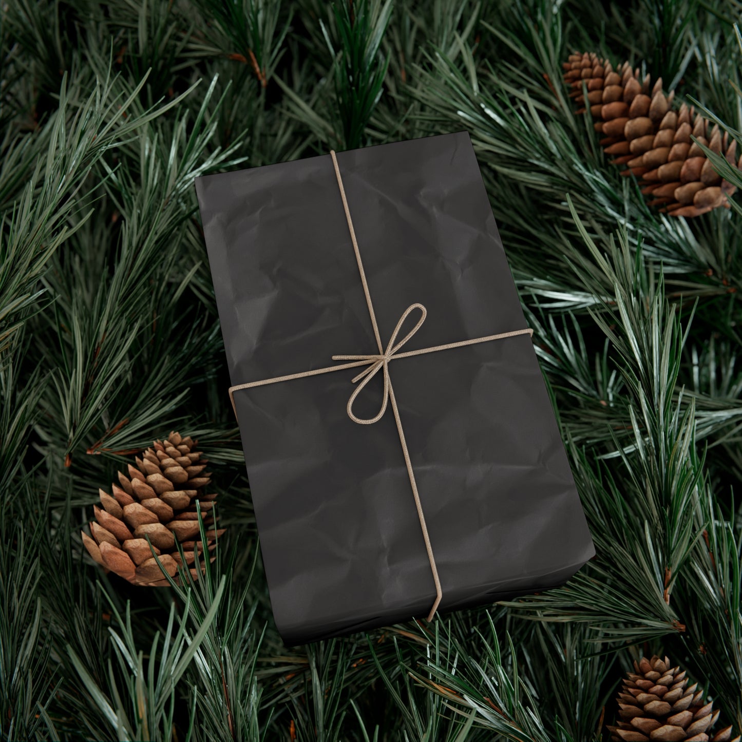 Black Crinkle Paper Inspired Gift Wrapping Paper