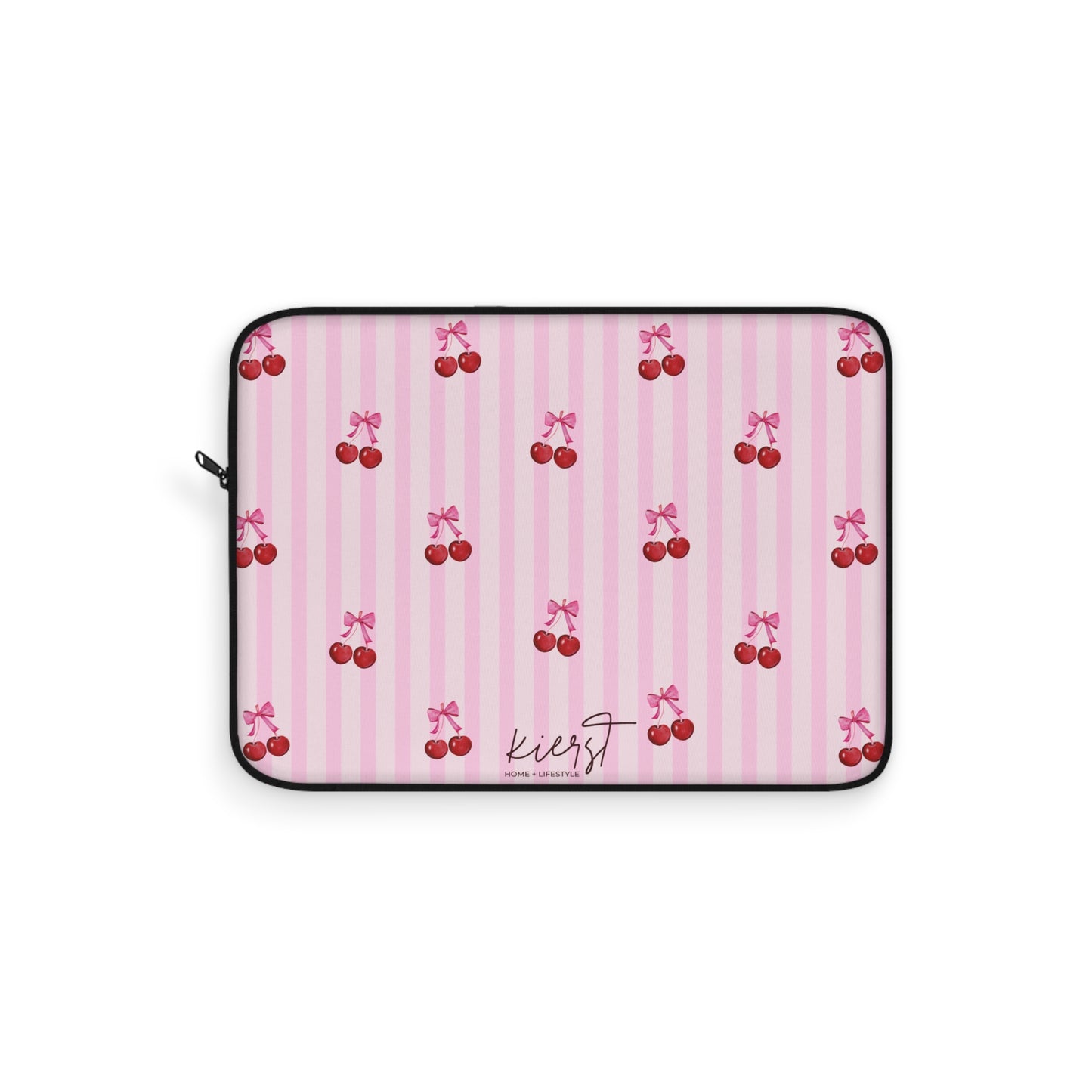 Cherries on Pink Stripe Laptop Sleeve