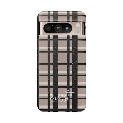 Elevated Neutrals Plaid Google Pixel Case | Taupe, Cream, & Black—Refined, Not Routine