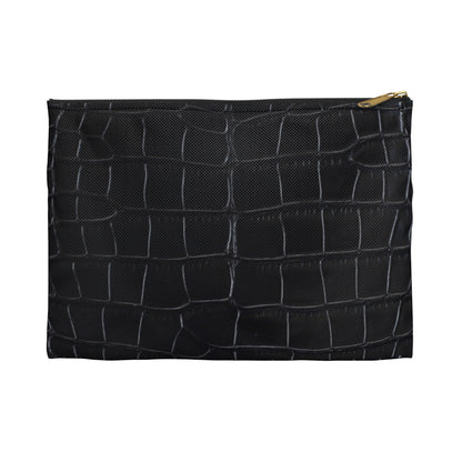 Black Crocodile Accessory Pouch