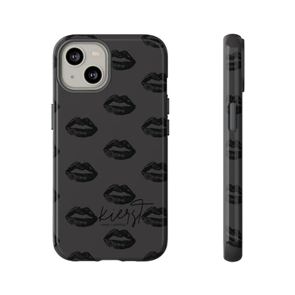 Black Lips on Charcoal iPhone Case