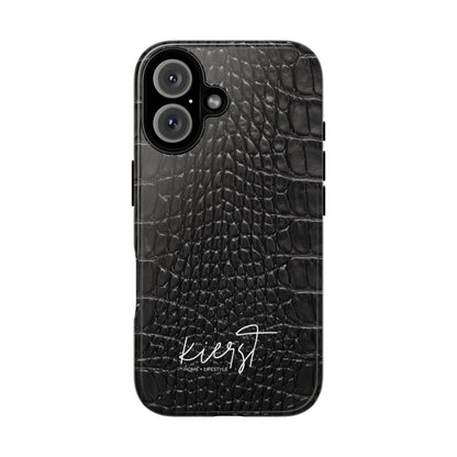 Black Alligator Print iPhone Case