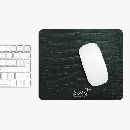 Luxurious Leather-Look Mouse Pad - Stylish Desk Accessory for Home and Office Emerald Crocodile