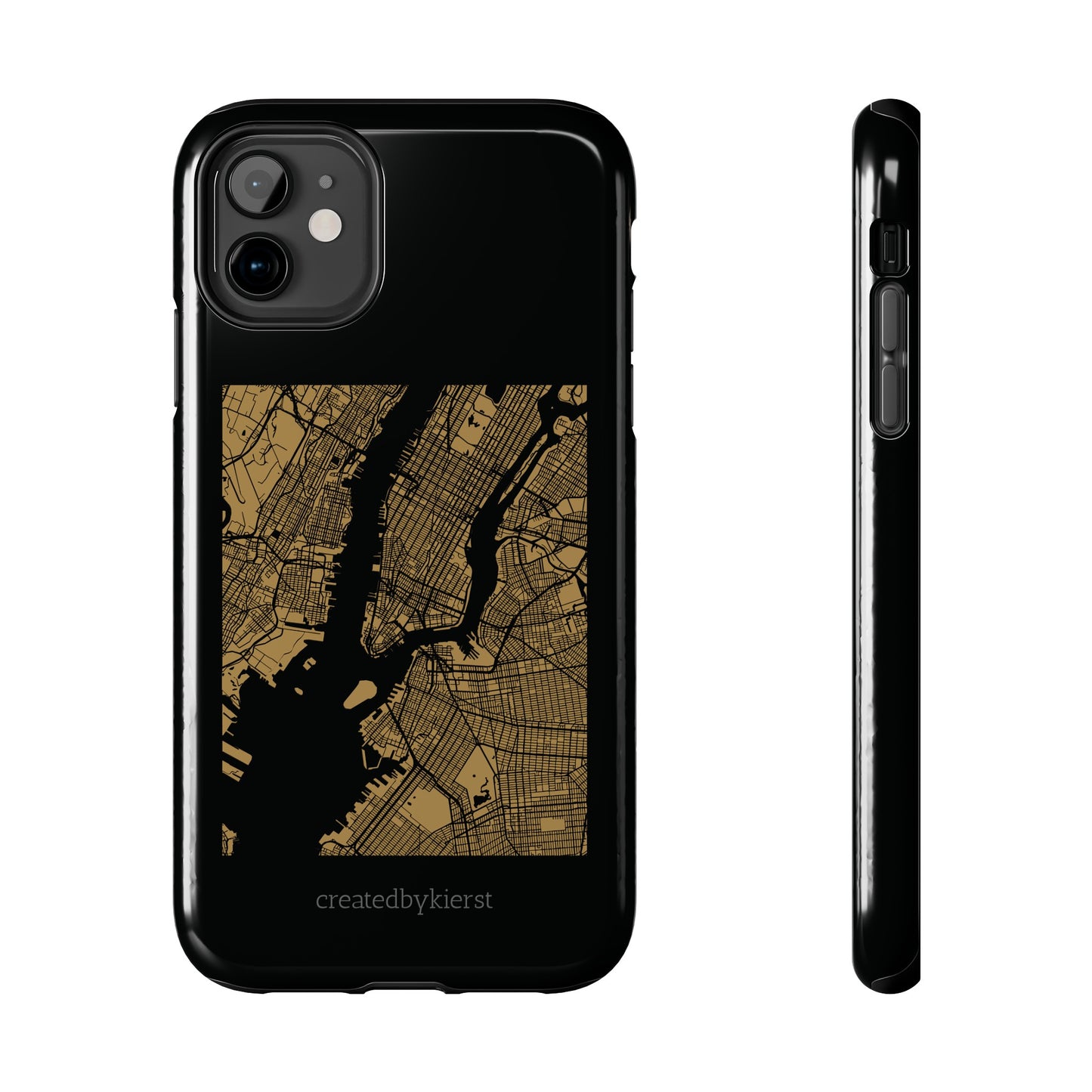 Black and Gold NYC Map iPhone Case