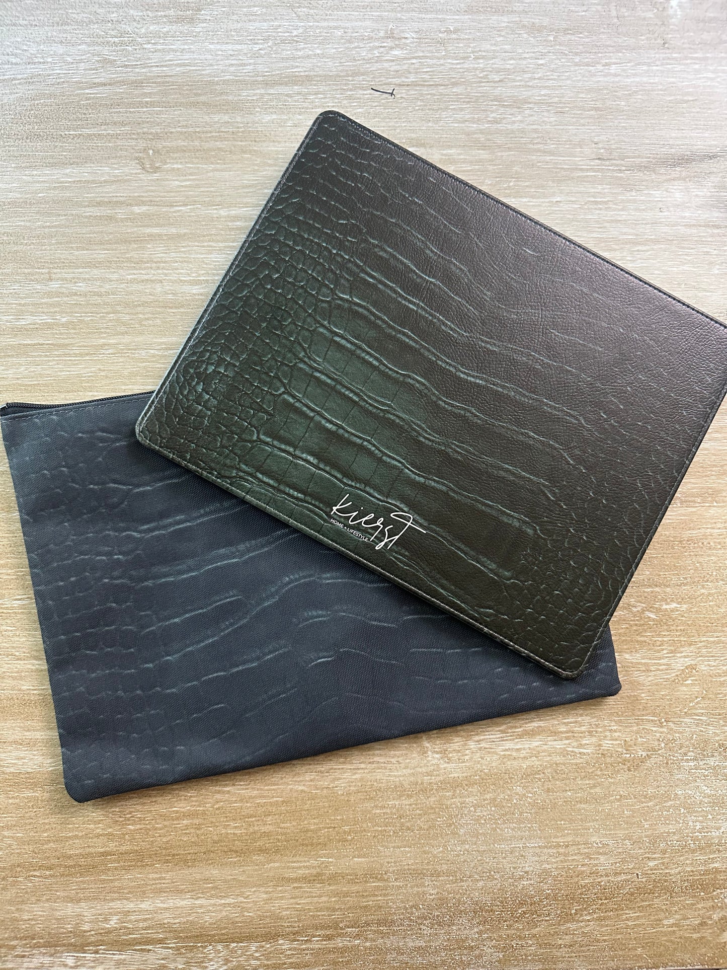 Emerald Crocodile Print Faux Leather Mouse Mat