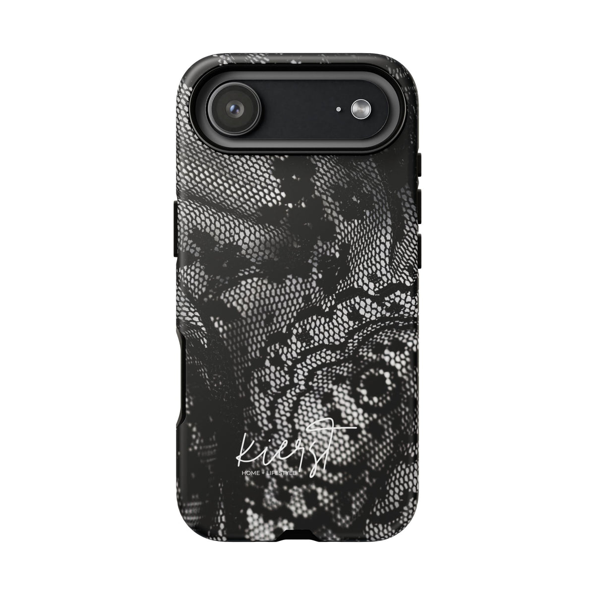 Black + White Lace Print iPhone Case
