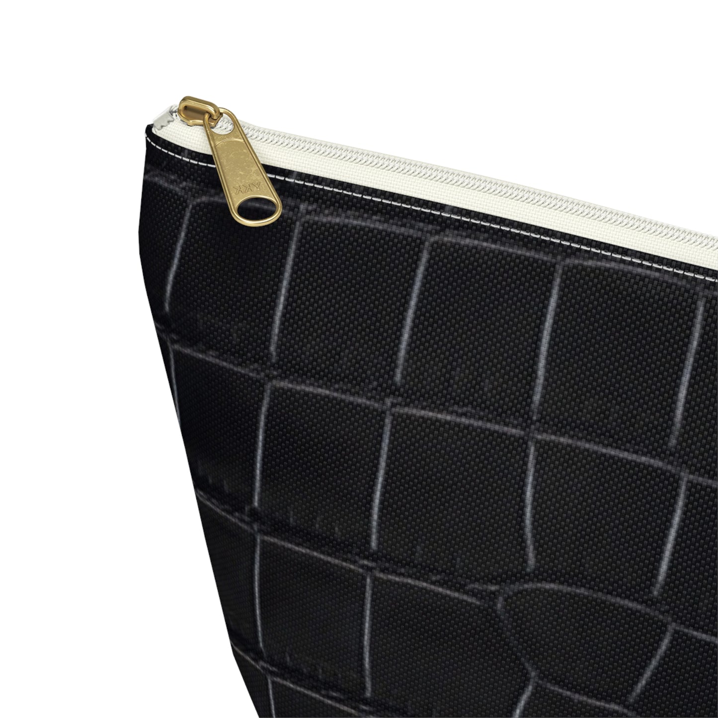 Black Crocodile Accessory Pouch w T-bottom