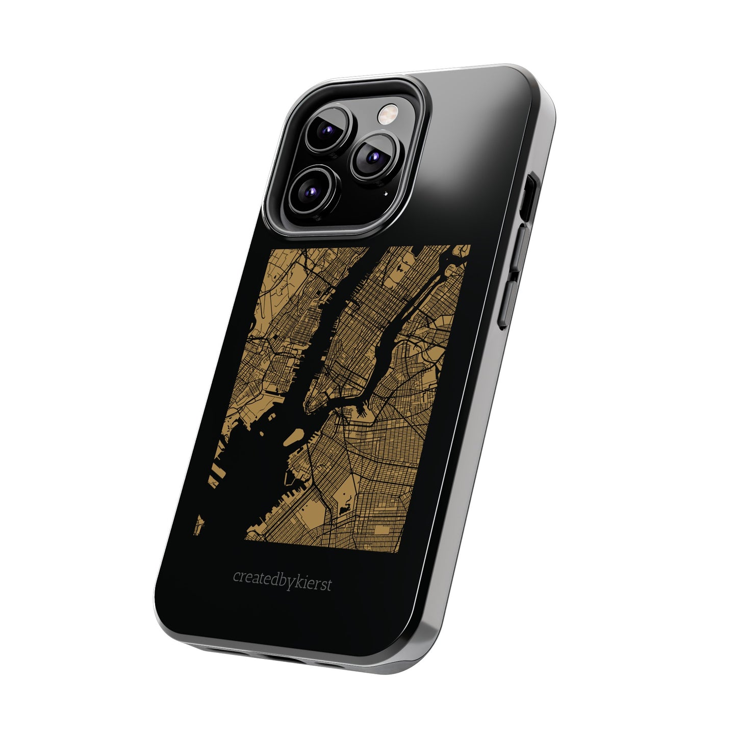 Black and Gold NYC Map iPhone Case