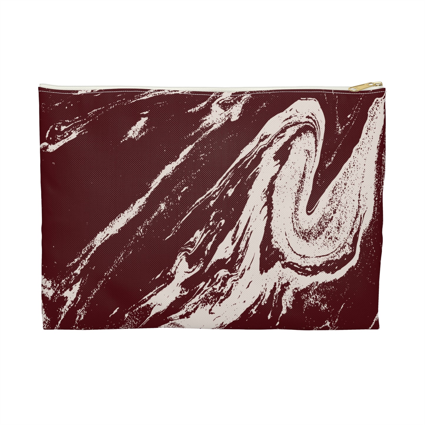 Cream Marble on Signature Velvet Noir Accessory Pouch