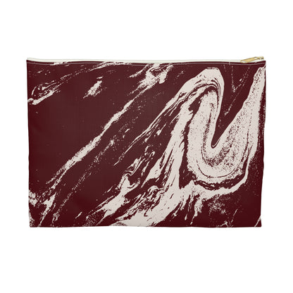 Cream Marble on Signature Velvet Noir Accessory Pouch