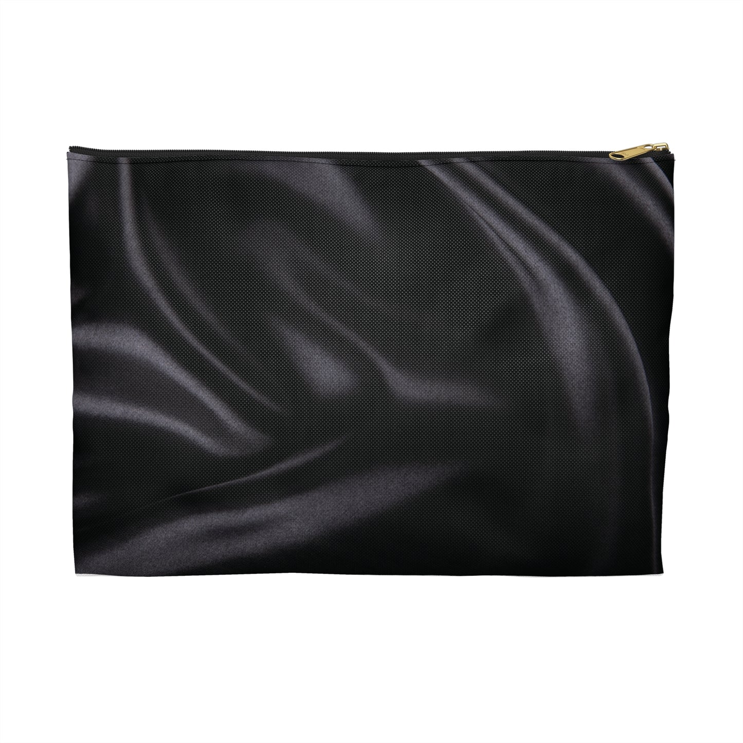 Black Silk Print Accessory Pouch