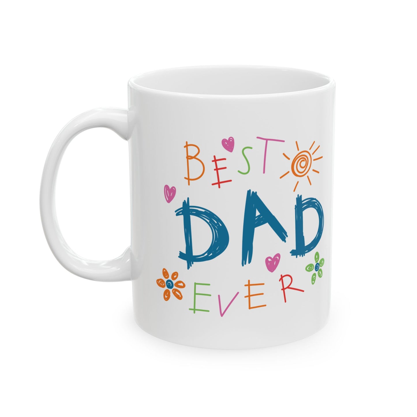 Best Dad Ever Mug – Doodle Style Gift from Kids