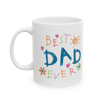 Best Dad Ever Mug – Doodle Style Gift from Kids