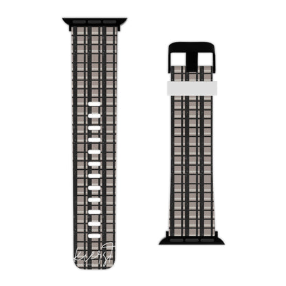 Tan + Black Glitter Plaid Apple Watch Band – Modern Classic, Bold Contrast