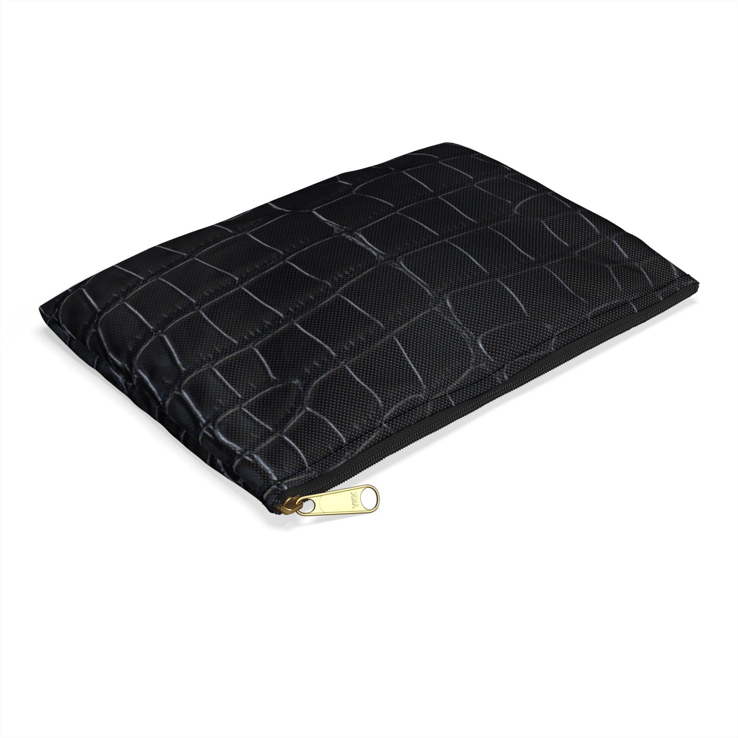 Black Crocodile Accessory Pouch