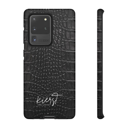 Black Alligator Print Samsung Galaxy Phone Case