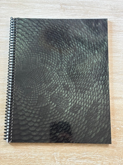 Deep Rich Green Snake Print Notebook