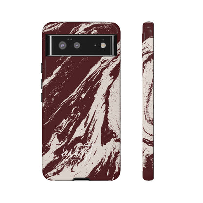 Cream Marble on Signature Velvet Noir Google Pixel Phone Case