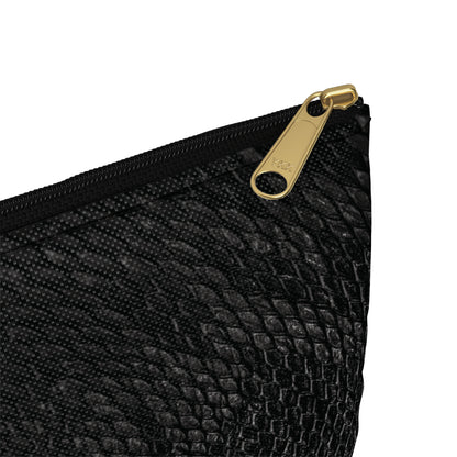 Black + Grey Snake Print Accessory Pouch