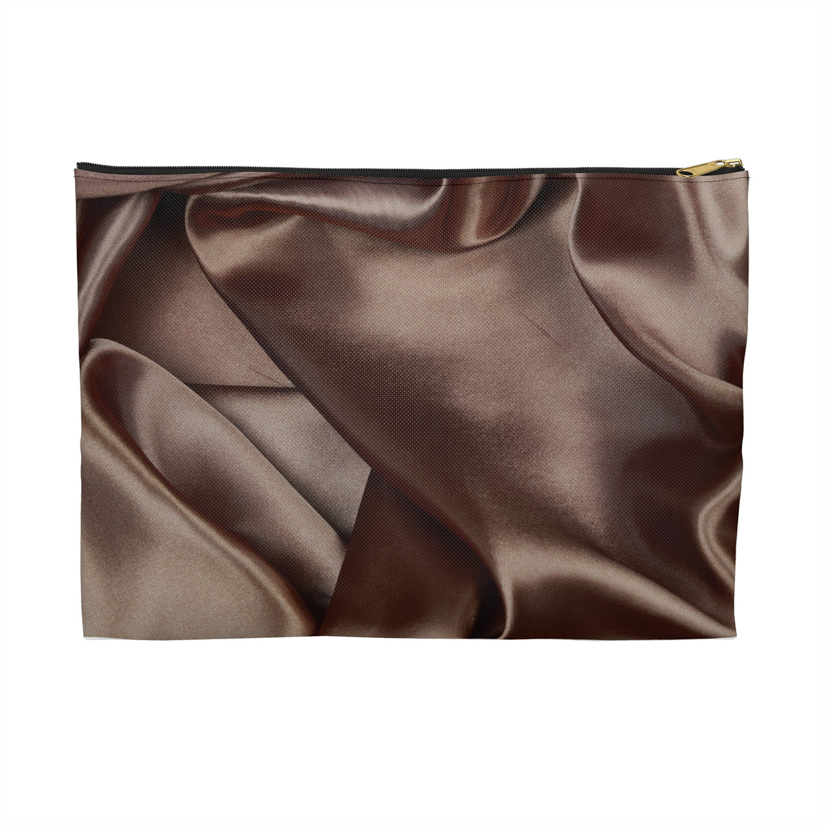 Chocolate Silk Print Accessory Pouch